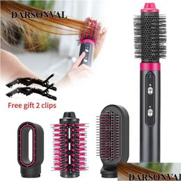 Hair Dryers Dryers 5 In1 Hair Brush Air Dryer Styler Anion Heated Womens Straightener Curler Comb Drop Delivery Hair Products Hair Car Dh9Lk
