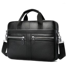 Briefcases Business Men's Large Tote Bag Genuine Leather Messenger Bags Laptop Briefcase Office For Men 20211280r
