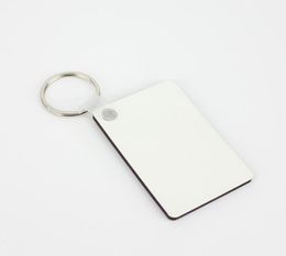 MDF Blank Key Chain Rectangle Sublimation Wooden Key Tags For Heat Press Transfer Po Logo Doublesided Thermal Printing Gift ZZ2210178