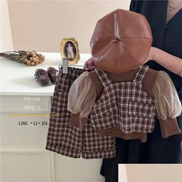 Clothing Sets Girls Autumn Set Baby Girl Fashion Three Piece Childrens Internet Celebrity Fried 231117 Drop Delivery Kids Maternity Dh2Td