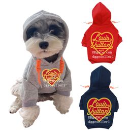 Designer Dog Clothes Brand Dog Apparel Soft Warm Dog Hoodie with Classic Letter Pattern, Cotton Dog Winter Coat, Cold Weather Jacket for Small Dogs Grey XXL A865