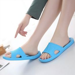 2024 Fashion eva rubber slippers solid colours falt summer beach shoes bath pool sandals blue