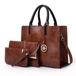 Shoulder Bags High Quality Ladies Handbag Purse Fashion Women Set 3 Pcs Large Casual Tote Leather Female Crossbody Bag236J