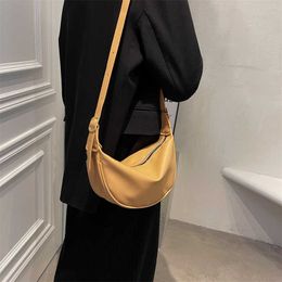 lady Evening Bags Japan and South Korea Soft Leather Solid Colour Personalised Girl Autumn New Style Foreign Fashion Messenger Armpit Bucket Bag