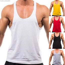 Men's Tank Tops 1PCS Tops Men Cotton Pure Colour Vest Male Breathable Sleeveless Tops Slim Casual Sporty Undershirt Mens Gift Plus Size M- XXLL2402
