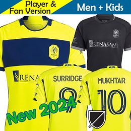 2023 2024 MLS Nashville SC Soccer Jersey The 615 Kit Mor League 23/24 Football Shirt Primary Home Yellow Away Man In Black SURRIDGE MUKHTAR BOYD SHAFFELBURG