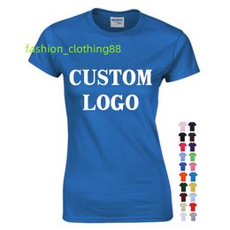 Wholesale Personalised Blank Short Sleeve 100% Cotton Womens TShirts custom your branded printing T-Shirt for woman