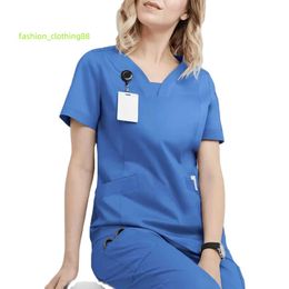 Uniforms for Hospital Nurse Scrubs Sets Short Sleeve Tops