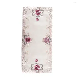 Table Mats Chic And Stain Resistant Tablecloth Country Style Floral Embroidered Lace 40 85cm Reusable Perfect For Weddings Parties