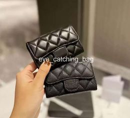 2024 Mini Coin Purses Wallets for Womens Classic Designers Luxurys Short Wallet Fashion Credit Cards Holder Caviar Sheepskin Pocket Bags Genuine Leather