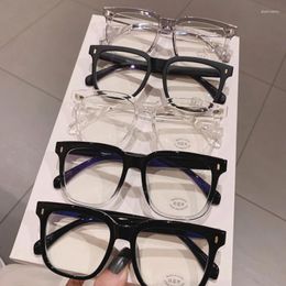 Sunglasses Large Size Square Myopia Glasses Trendy Transparent Lens Women's Near Sight Eyeglasses Fashion Vintage Minus Diopter 0 To -4.0