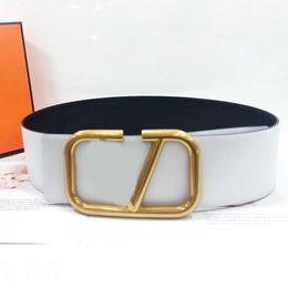 Leather belts for women designer solid Colour belt double sided calfskin smooth cintura 7cm wide adjustable jeans large metal letter buckle Belt reversible YD021 B4