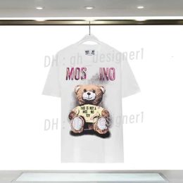 Men's Moschinos T-shirts Designer Womens Moschinos T-shirt Italian Brands Pure Tees Unisex High Street Cartoon Bear Round for Outdoor Walking 41