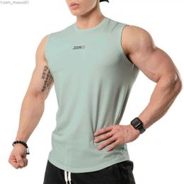 Men's Tank Tops Gym Fitness Tank Tops Men Bodybuilding Workout Cotton Sleeveless Shirt 2023 Male Summer Casual Singlet Undershirt Sport ClothingL2402