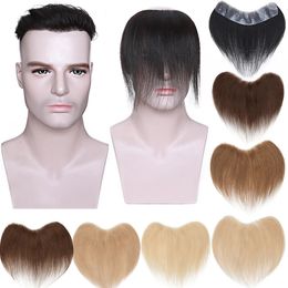 SEGO 4x18CM V Loop Men Hairpiece Thin Skin PU Toupee Human Remy Hair Patch Replacement Handmade Real Hairline Hair pieces 240222