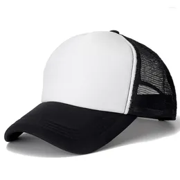 Ball Caps Solid Colour Mesh Breathable Baseball Cap For Women Man Unisex Summer Peaked Sun Hats Casual Adjustable Hip Hop Trucker Hat