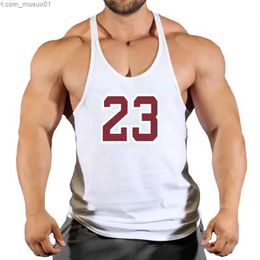 Men's Tank Tops New Brand 23 Gym Tank Top Men Fitness Clothing Mens Bodybuilding Tank Tops Summer Gym Clothing for Male Sleeveless Vest ShirtsL2402