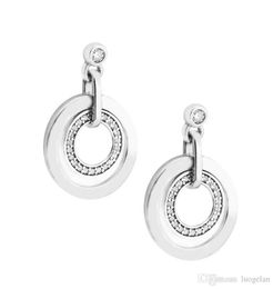 2018 Summer 925 Sterling Silver Circles Drop Earrings Original Fashion Charms European Style for women Jewellery Making2990517