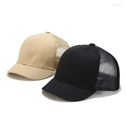 Ball Caps Hat Men's Fashionable Mesh Breathable Hard Top Short Brim Women's Baseball Cap Sports Leisure Small