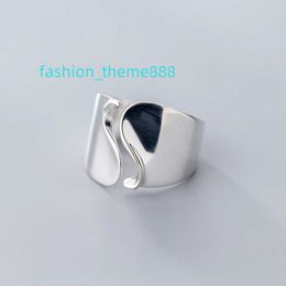 Fashion Wide-faced Wave Ring 925 Sterling Silver Rings For Women Jewelry