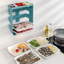 Kitchen Storage Food Preparation Organiser Shelf Multi-layer Wall Mount With 6 Serving Trays For Restaurant