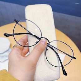 Sunglasses Frames Fashionable Round Frame Anti Blue Light Glasses Computer Game Personality Clear Lens Eye Protection