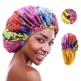 New Extra Large Sleep Cap African Print fabric Ankara hair bonnet Satin Lined sleep cap Night Sleep Hat Ladies Turban