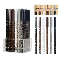 36Pcslot Wooden Eyeliner Pen Makeup 6 Colours Matte Natural Pencil Waterproof Long Lasting Eye Cosmetic P165 240220