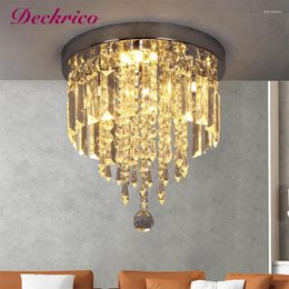 Pendant Lamps Modern K9 Crystal Led Ceiling Lamp Bedroom Corridor Decorative Hanging Cloakroom Chandelier Indoor Light Lustres Fxitures