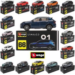 Diecast Model Cars Bburago 1 64 LYNK model simulation of collar alloy Micro high precision model Car Model Collection Kids Xmas Gift Toys for Boy
