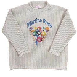 Yeni Erkek Sweaters Omuz Martine Gül Kalın İğne Moda Marka Kıvatık Örgü Külot Stili Bilardo Baskılı Erkek Kadın Süvari 360