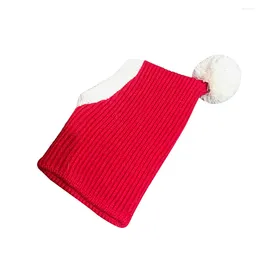 Dog Apparel Winter Warm Hat Adorable Pet Woollen Christmas Headdress For Puppy (Red Size S)