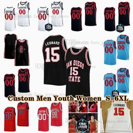 NCAA Custom S-6XL San Diego State Aztecs College Basketball 3 Jaedon LeDee Jerseys 5 Lamont Butler Jay Pal Reese Waters Micah Parrish Miles Heide Cam Lawin BJ Davis