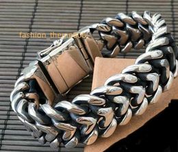 Customised Mens Solid Heavy Square Curb Chains 925 Sterling Silver 16mm Miami Cuban Link Chain Bracelet For Men