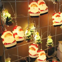 Strings Santa Claus Head Light String Outdoor Waterproof Creative Snowman Led Christmas Decoration