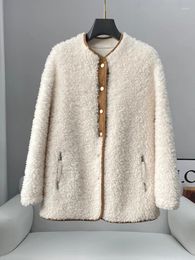 Women's Fur Sheep Cut Velvet 2024 Winter Integrated Short Lambhair Coat For Young