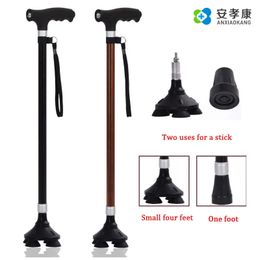 Old Man Walking Stick Telescopic Canes T Handle Baston Elder Stable Crutch No Slip Pole Folding Hiking Elderly Walk 240220