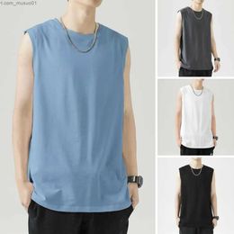 Men's Tank Tops O-Neck Sleeveless Thin Men Vest Summer Loose Solid Colour Fitness Vest Top Sportwear Gym Vest Shirt Sleeveless T-Shirts MenL2402