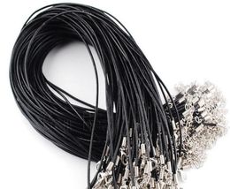 Whole Jewellery Components Lots Leather Necklace Black Real Leather 2mm Cord Lobster Clasp Fit Pendant9245785