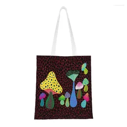 Shopping Bags Funny Yayoi Kusama Mould Art Tote Bag Recycling Groceries Canvas Shopper Shoulder