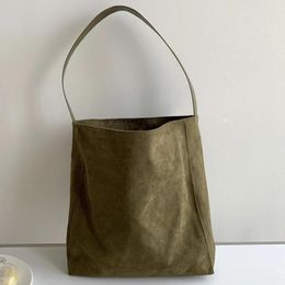 Evening Bags Korean Large Capacity Casual For Women Luxury Designer Handbags Purses 2024 In PU Vintage Faux Suede Abrasive Shoulder