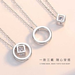 Junbao Jewelry Pure Silver Rubiks Netlace للنساء البسيط الياباني والكوري الأنيق والفريدة