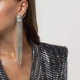 Dangle Earrings Crystal Zircon Women's Exaggerated Long Tassel Rhinestone Fashion Luxury Jewellery