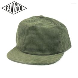 Ball Caps PANGKB Brand Solid Olive Corduroy Cap Autumn Winter Windproof Hip Hop Snapback Hat Adult Casual Sun Baseball Bone Gorras