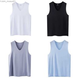 Men's Tank Tops Men Ice Silk Seamless Vest Tank Tops Underwear Undershirt Shirts Male Body Shaper Fitness Sleeveless Mens Running VestL2402