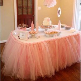 Table Skirt Mesh Tulle DIY Tutu Tableware Skirts For Wedding Birthday Decoration Baby Shower Favors Party Home Textile