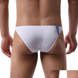 Underpants Mens Underwear Jock Strap Low Waist Tra Thin Seamless Briefs Cueca Slip Homme Calzoncillos Hombre Panties Bikini Drop Del Dheqp