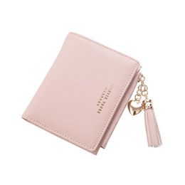 Portafoglio piccolo in pelle Moda donna Mini Portafogli donna Portamonete Porta carte di credito Porta carte di credito con cerniera corta femminile236p