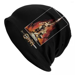 Berets Conan Bonnet Hats The Barbarian Beanie Graphic Knitting Hat Autumn Winter Cool Men Women Unisex Kpop Elastic Caps