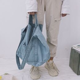 Shoulder Bags EUMOAN Women Denim Blue Bag Design Brand Female Canvas Jeans Tote Handbags Large Vintage Crossbody Travel Mochila205k